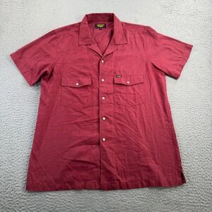 Seager Shirt Mens Medium Pearl Snap Red Short Sleeve Western Rodeo Workwear